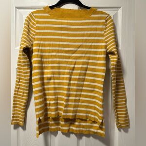 Liz Claiborne Mustard and White Striped Top